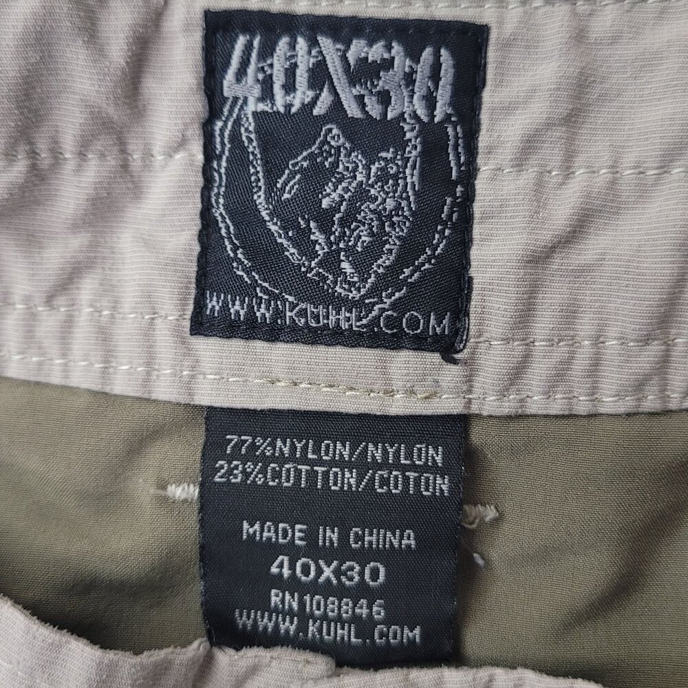 KUHL Liberator Convertible Stealth Men's Beige Zip Off Outdoor Pants Size 40X30 - Picture 10 of 12
